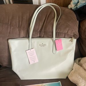 NWT Authentic Kate Spade Women's Mint Green Luxury Tote Bag - COA Included